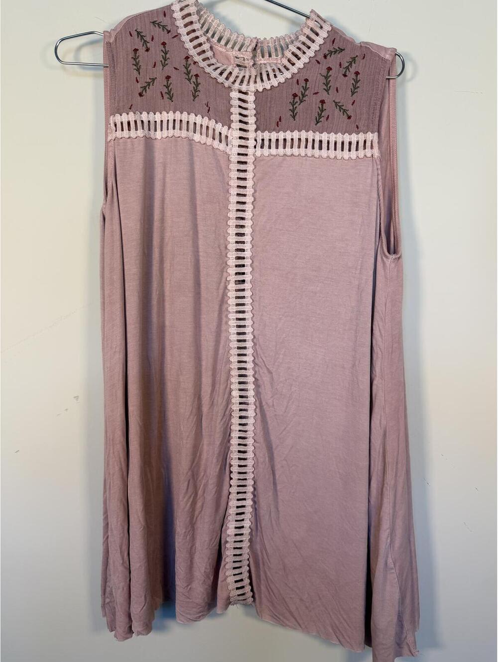 POL dusty pink‎ boho sleveless top size L